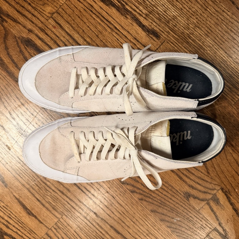 Nike SB Zoom Blazer Mid Deconstructed Suede Skate Shoes Cream White Mens - Picture 7 of 16